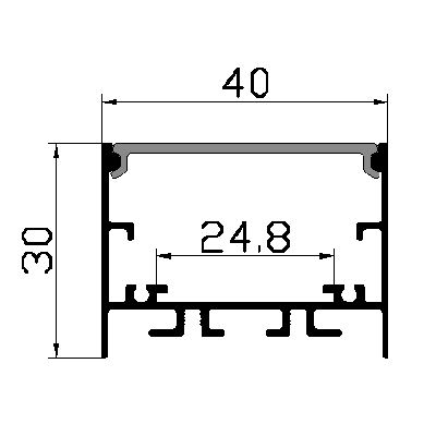 PXG-4030-M Surface Mounted Aluminum Channel Profile For Led Strips